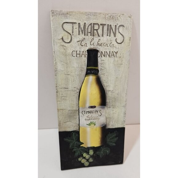 Ceramic 3D Wine Bottle Wall Decor St Martins & St Francis Yellow Black Purple - Picture 3 of 14